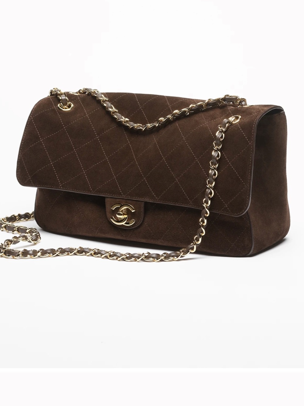 Chanel Brown Suede Maxi Flap Bag Metier d’Art Collection Matthew Blazy